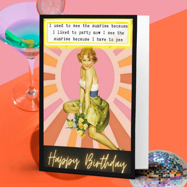 Tarjeta divertida de cumpleaños retro para la mejo (Subido por el creador)
