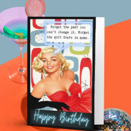 Tarjeta divertida de cumpleaños retro para la mejo
