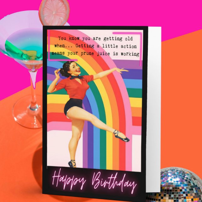 Tarjeta divertida de cumpleaños retro para la mejo (Subido por el creador)