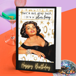 Tarjeta divertida de cumpleaños retro para la mejo