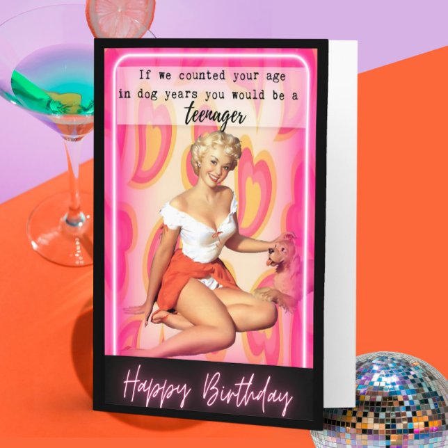 Tarjeta divertida de cumpleaños retro para la mejo (Subido por el creador)