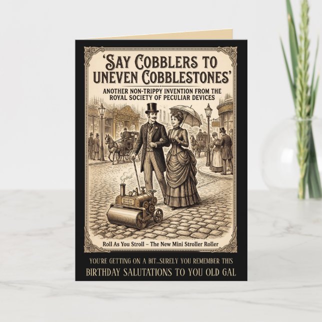 Tarjeta divertida de cumpleaños victoriana (Anverso)