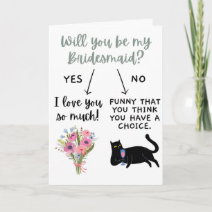 Tarjeta Divertida de Dama de Honor, ¿Serás mi dama