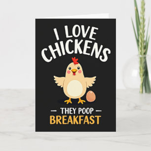 Tarjeta divertida de desayuno de pollo