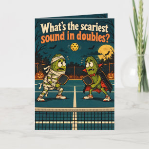 Tarjeta divertida de dobles de pickleball de Hallo