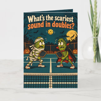 Tarjeta divertida de dobles de pickleball de Hallo