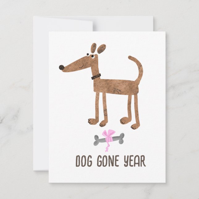 Tarjeta divertida de Dog Gone Gone Year (Anverso)