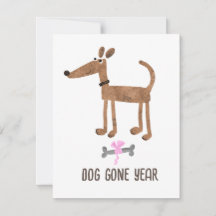 Tarjeta divertida de Dog Gone Gone Year