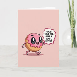 Tarjeta divertida de donut de cumpleaños