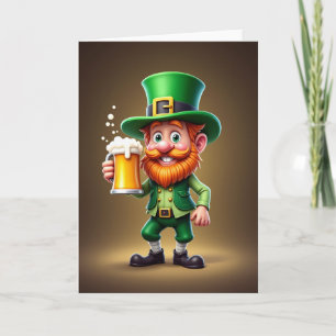 Tarjeta divertida de duende irlandés