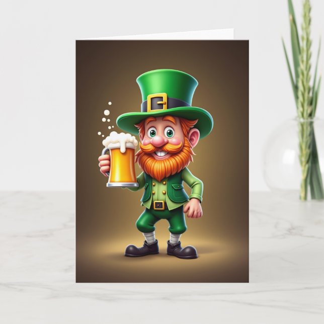 Tarjeta divertida de duende irlandés (Anverso)