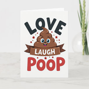 Tarjeta divertida de Emoji de Caca con Amor y Risa