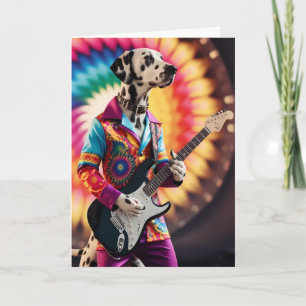 Tarjeta divertida de estrella de rock dálmata