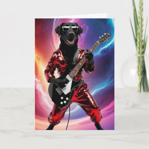 Tarjeta divertida de estrella de rock de Labrador 