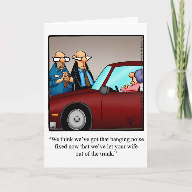 Tarjeta divertida de felicitación de aniversario (Anverso)