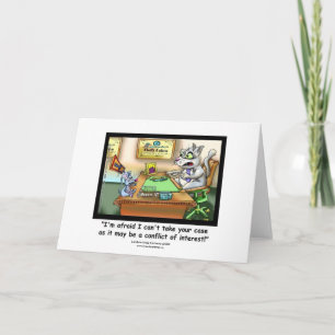 Tarjeta Divertida de Felicitación de Gato y Abogad