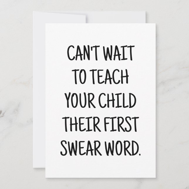 Tarjeta divertida de felicitaciones para el baby s (Anverso)