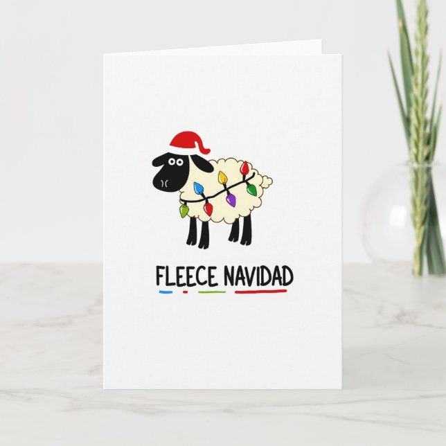 Tarjeta divertida de Fleece Navidad (Anverso)