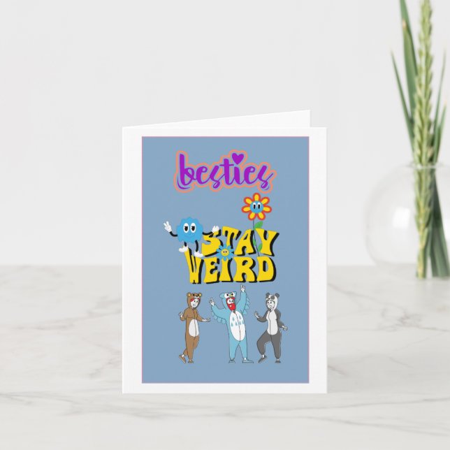 Tarjeta divertida de Galentine con bestias cutas y (Anverso)