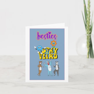Tarjeta divertida de Galentine con bestias cutas y