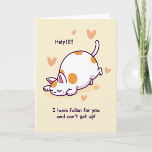 Tarjeta divertida de gato enamorado de ti