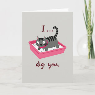 Tarjeta divertida de gato que te quiero