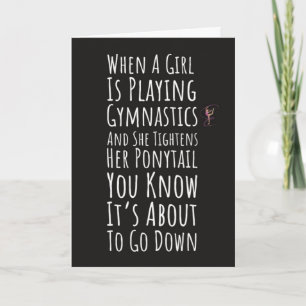 Tarjeta Divertida de Gimnasia para Chicas Adolesce
