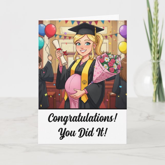 Tarjeta divertida de graduación universitaria para (Anverso)