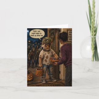 Tarjeta divertida de Halloween con dibujos animado