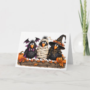 Tarjeta divertida de Halloween de pollo 'Chick or
