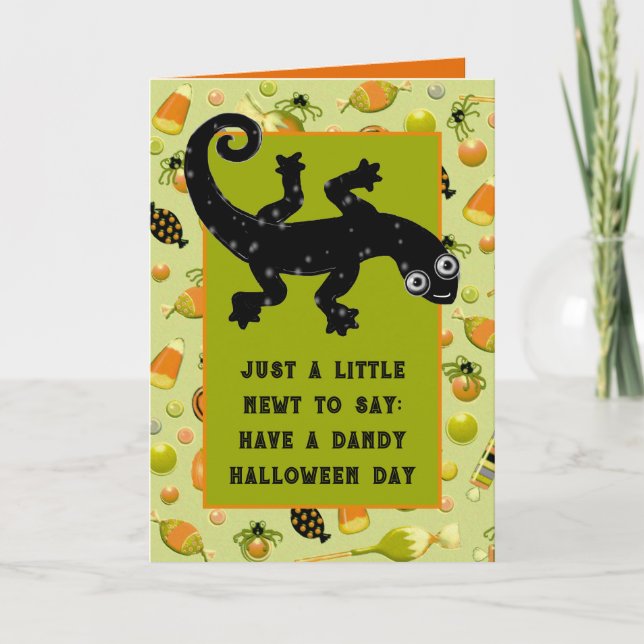 Tarjeta divertida de Halloween de tritón (Anverso)