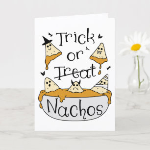 Tarjeta divertida de Halloween Nachos espeluznante