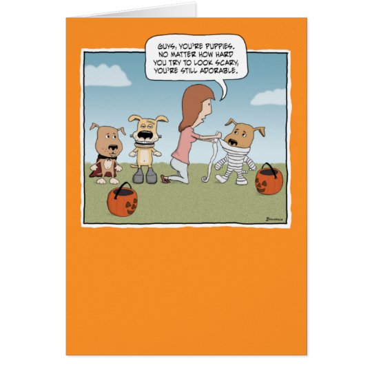 Tarjeta divertida de Halloween: Perritos