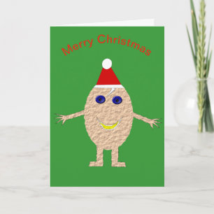 Tarjeta divertida de huevo de Navidad
