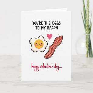 Tarjeta divertida de huevos con bacon para el día 