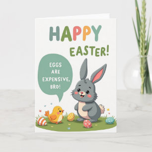 Tarjeta divertida de huevos de conejo de Pascua