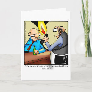 Tarjeta divertida de humor de boda en blanco