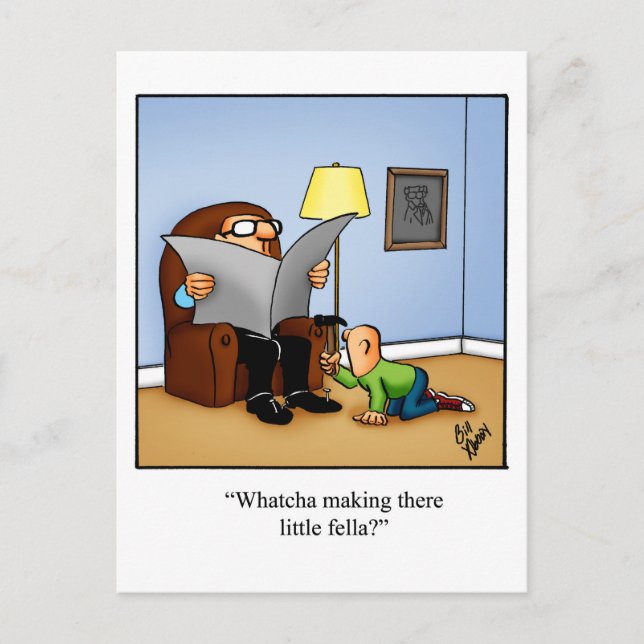 Tarjeta divertida de humor pensando en ti (Anverso)