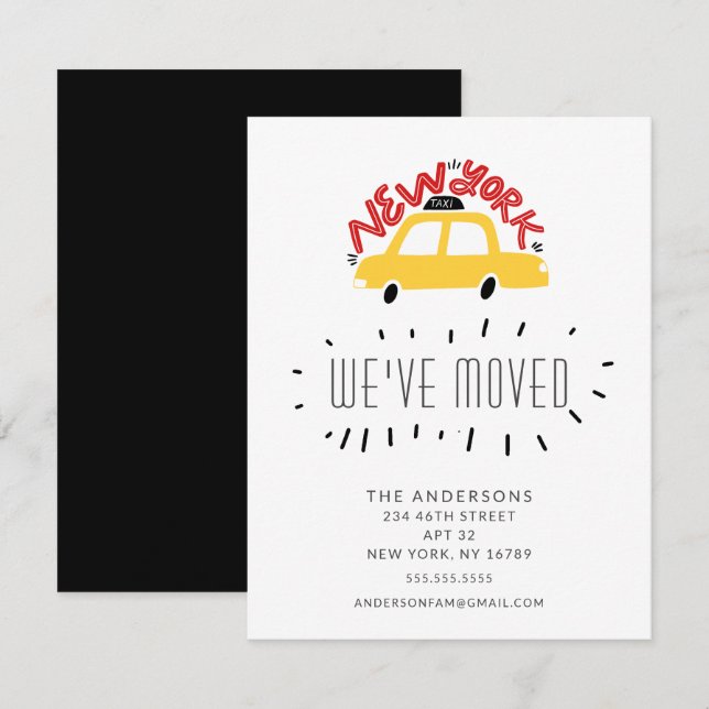 Tarjeta divertida de Invitación móvil de taxi amar (Anverso / Reverso)