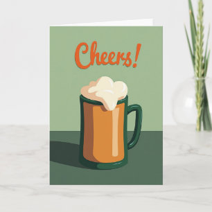 Tarjeta divertida de jarra de cerveza Cheers