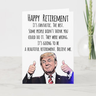 Tarjeta Divertida de Jubilación de Trump – Humor P