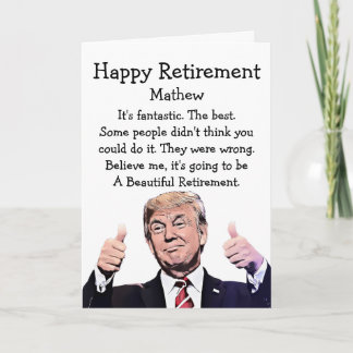 Tarjeta Divertida de Jubilación de Trump – Humor P