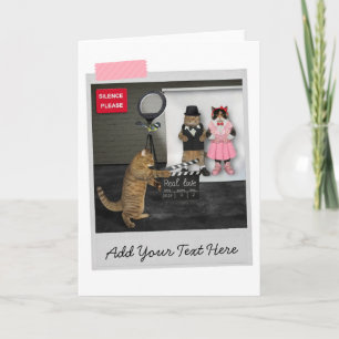Tarjeta divertida de la boda de gatos