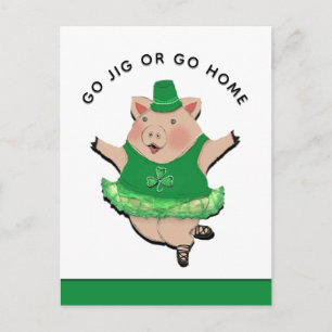 Tarjeta divertida de la danza irlandesa del día de