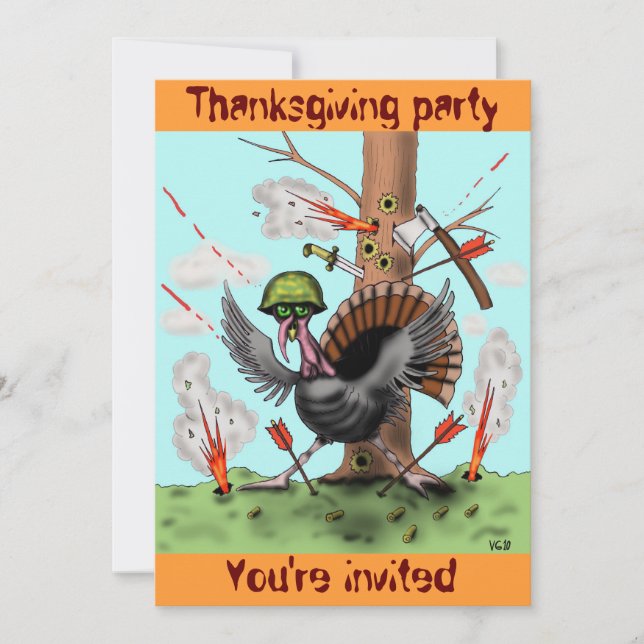 Tarjeta divertida de la invitación del fiesta de (Anverso)
