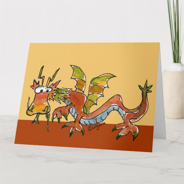 Tarjeta divertida de la respiración del dragón del (Anverso)