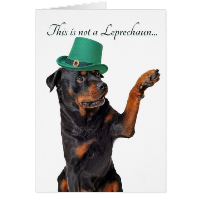 Tarjeta divertida de Leprachaun Rottie (Frente)