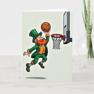 Tarjeta divertida de Leprechaun Dunk Shot