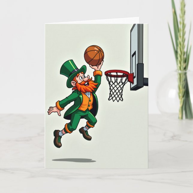 Tarjeta divertida de Leprechaun Dunk Shot (Anverso)