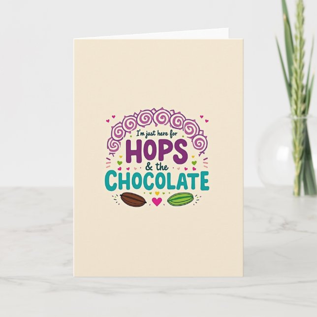 Tarjeta divertida de lúpulo y chocolate (Anverso)